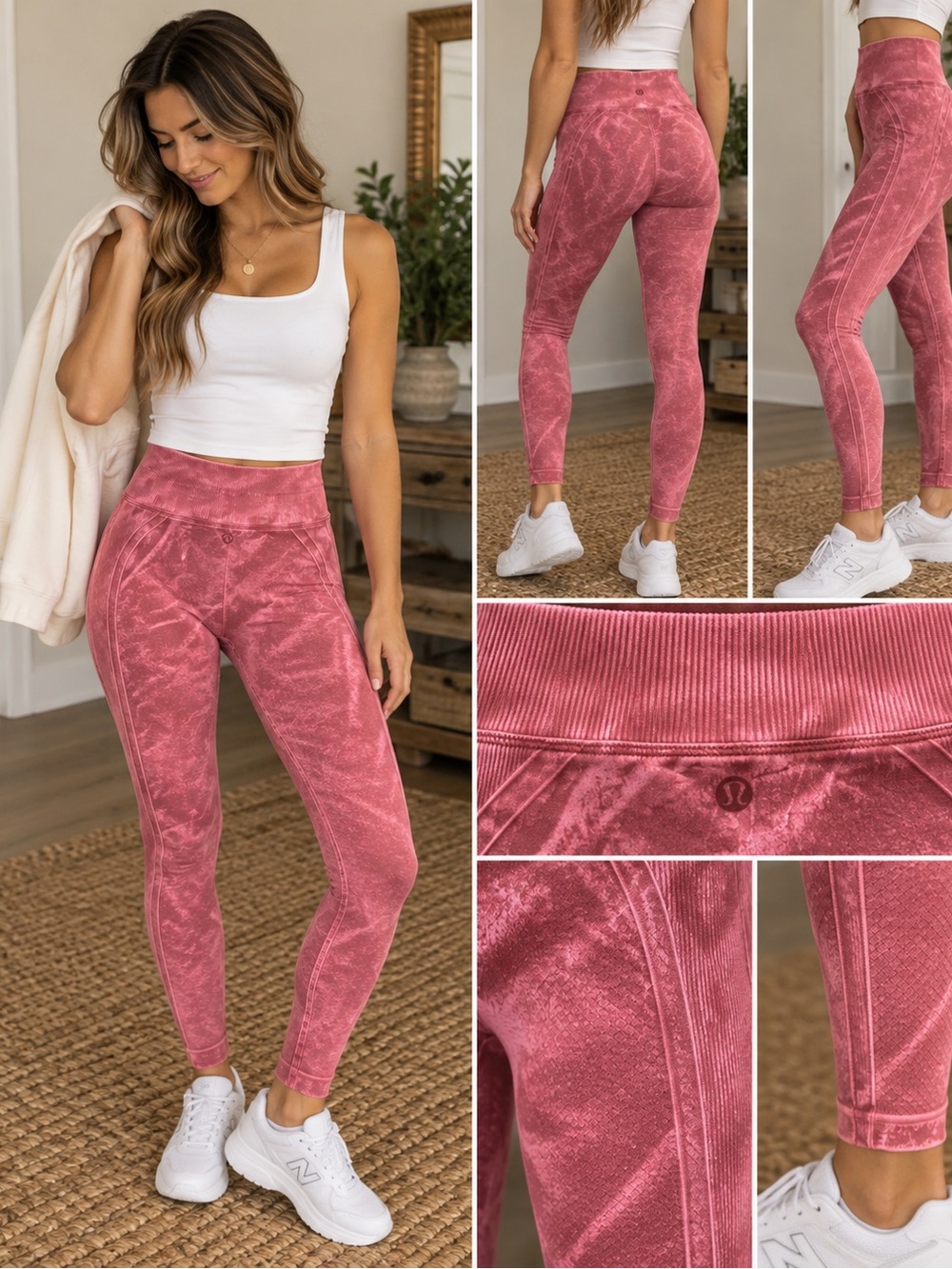 lululemon athletica Rose Pink Tie-Dye High-Rise Leggings